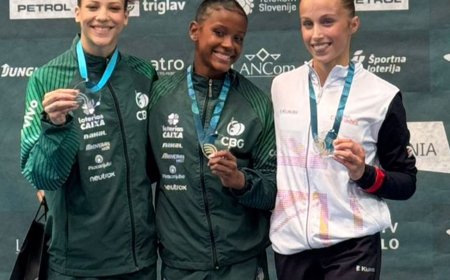 Ginástica brasileira faz dobradinhas em Copa do Mundo na Eslovênia