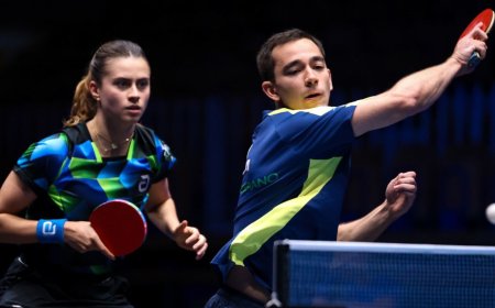Hugo Calderano e Bruna Takahashi vão à final de torneio na Eslovênia