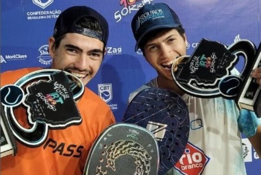 Araxaense Davi Abdanur e Maurício Mola são campeões do BT 100 de Beach Tennis em Sorriso (MT)