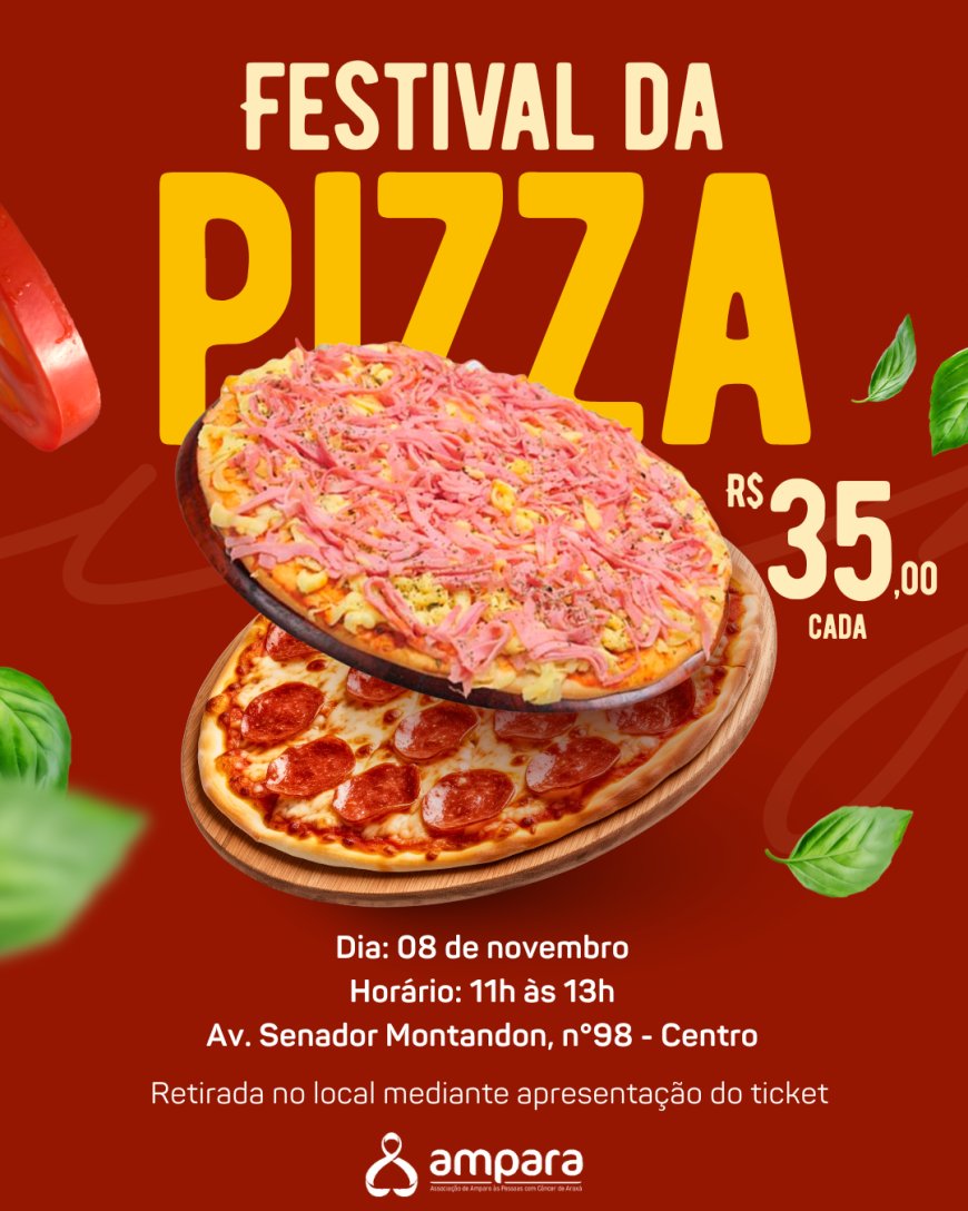 Ingressos para o 4º Festival da Pizza da Ampara já estão à venda