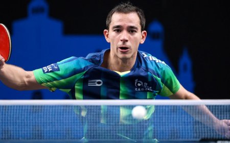 Calderano é eliminado por Lebrun na estreia de simples do WTT Finals