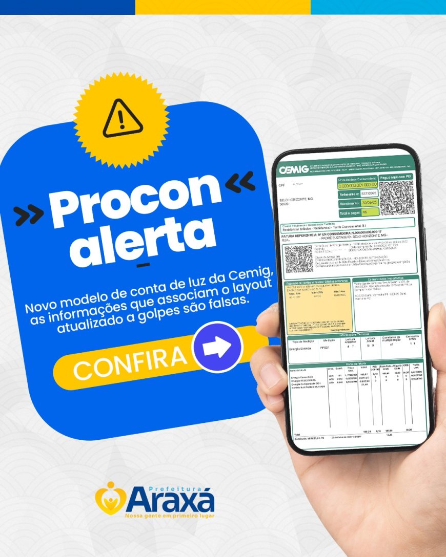 Procon Araxá alerta sobre novo modelo de conta de luz da Cemig