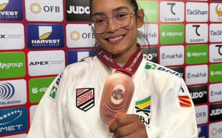 Jéssica Lima é bronze no 1º dia do Grand Slam de judô no Uzbequistão