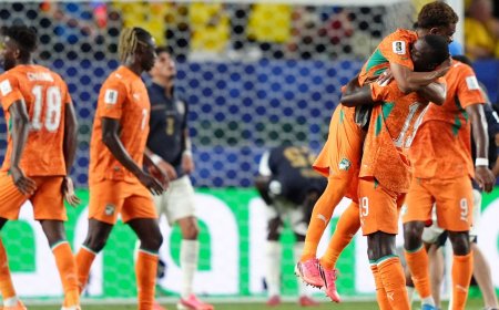 Equador para no travessão e Costa do Marfim vence no final, no Grupo E